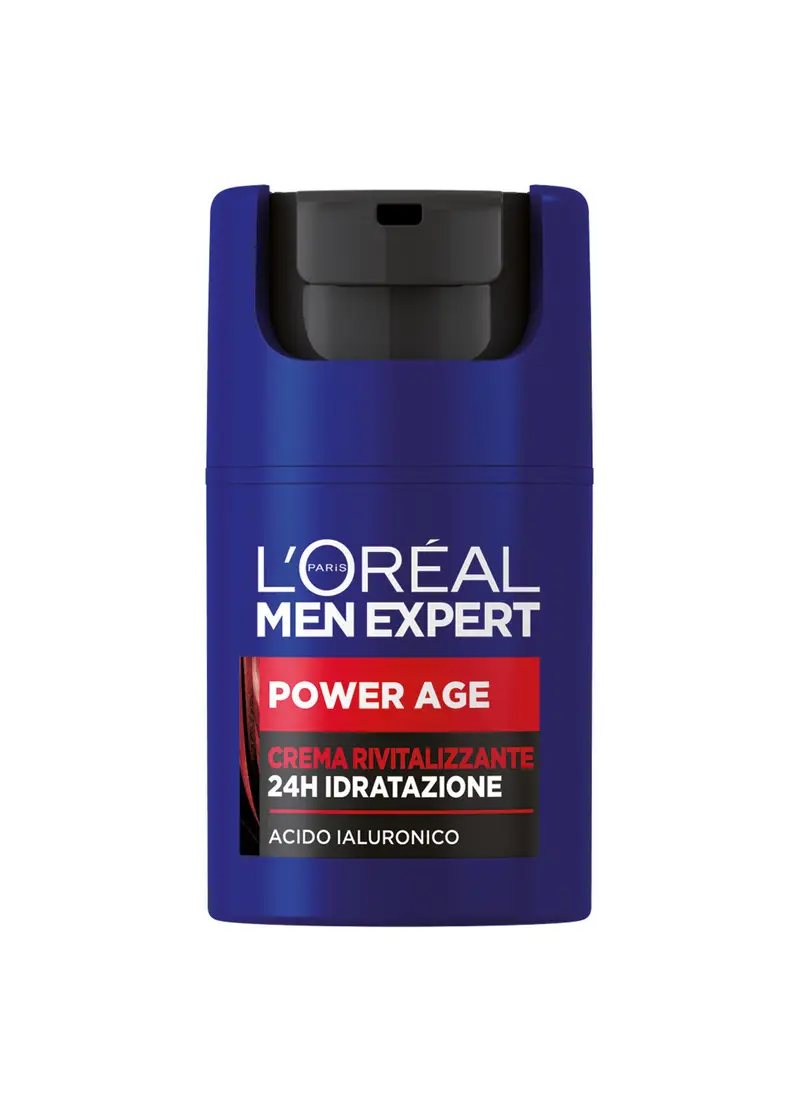 L’oréal Paris Men Expert Power Age, Crema Rivitalizzante 24h Idratazione, Con Acido Ialuronico, 50ml., Uomo, Bianco