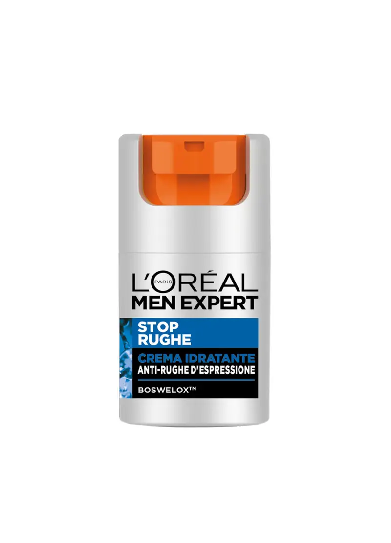 L'oréal Paris Men Expert Stop Rughe, Crema Idratante Anti-rughe D'espressione, Con Boswelox, 50 Ml., Uomo, Bianco