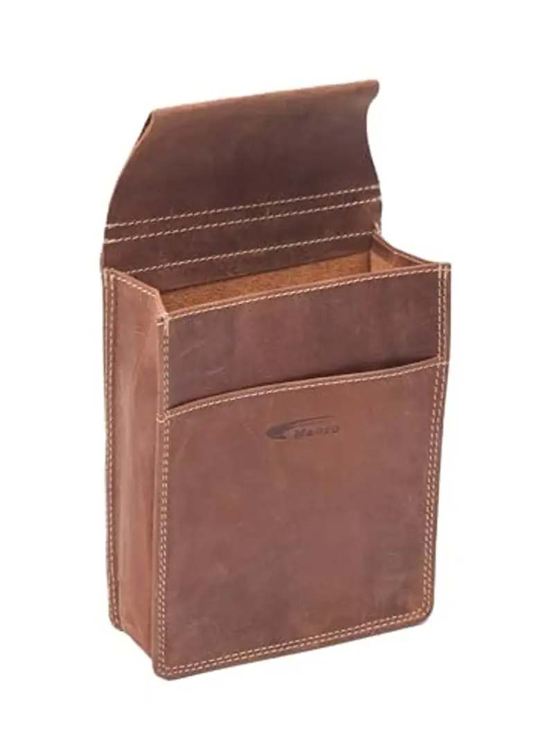 Menzo Borsa da cameriere in vera pelle, fondina per uomo e donna, marrone delta, 23 cm, Compatto