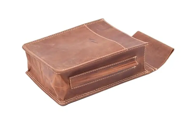 Menzo Borsa da cameriere in vera pelle, fondina per uomo e donna, marrone delta, 23 cm, Compatto miniatura 2