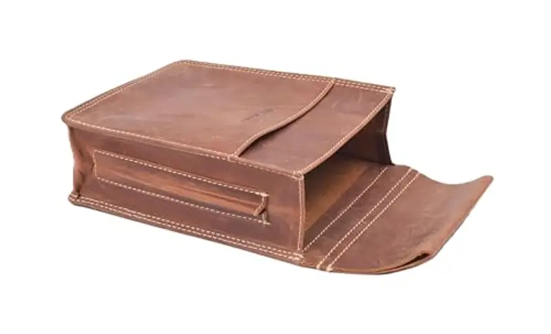 Menzo Borsa da cameriere in vera pelle, fondina per uomo e donna, marrone delta, 23 cm, Compatto miniatura 3