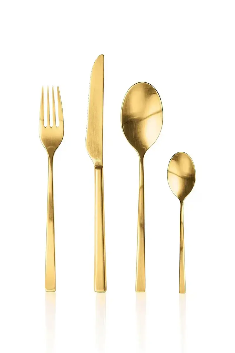 set di posate per 6 persone Stoccolma confezione da 24 pezzi colore giallo