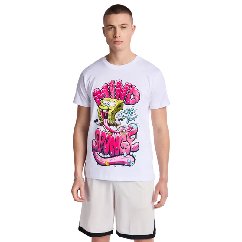 MERCHCODE Sponge Bob male Magliette - Bianco - Jersey di cotone - Foot Locker