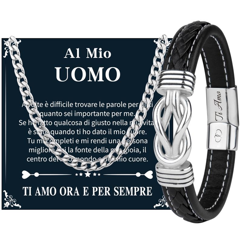MERCLIX Set Bracciale e Collana Uomo