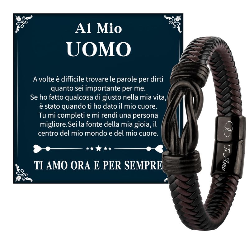 MERCLIX Bracciale Uomo Pelle