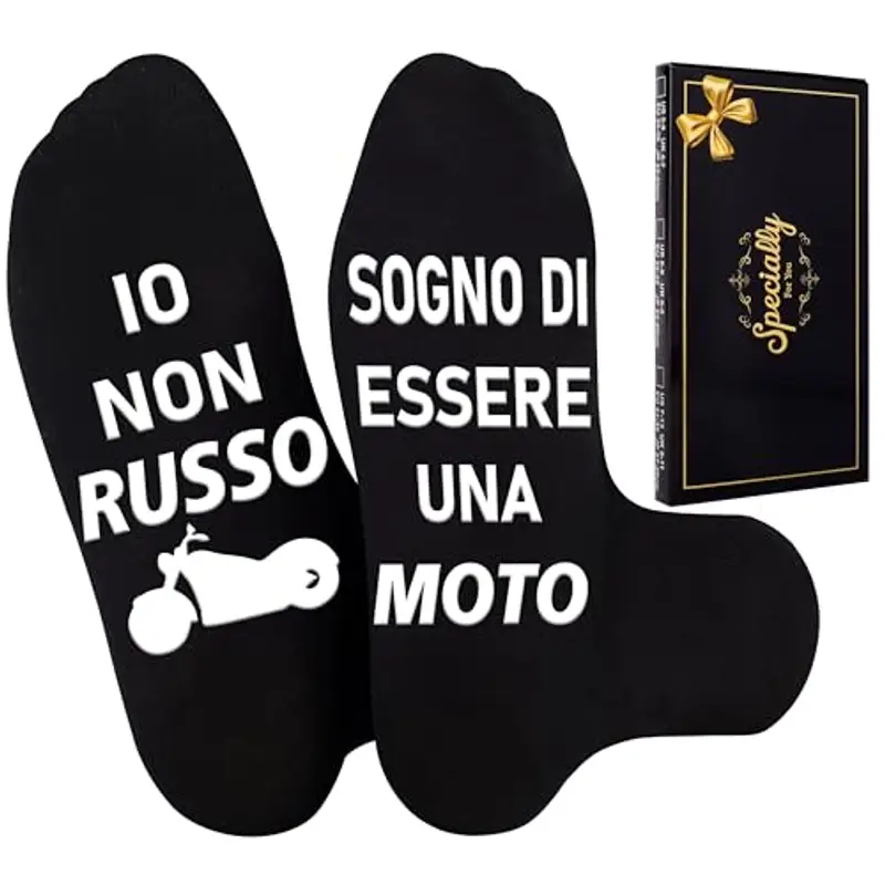 Merclix Regalo Uomo Compleanno Calzini Uomo Divertenti 43-46 Regalo Papà Nonno Marito Fidanzato Lui Motociclisti Natale San Valentino Festa del papà Anniversario Matrimonio
