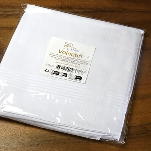 Merrysquare - Fazzoletti Bianchi - 12 Pezzi - Grandi dimensioni 40 x 40 miniatura 3