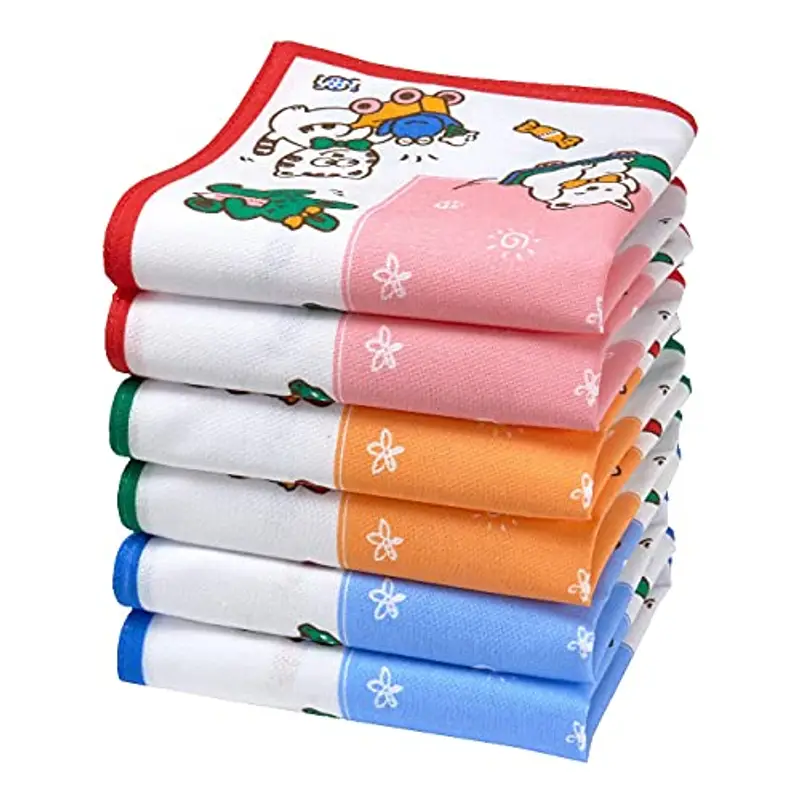 Merrysquare - Fazzoletti per Bambini - 6 Pezzi -100% Cotone - Misura Piccola 27 x 27 cm