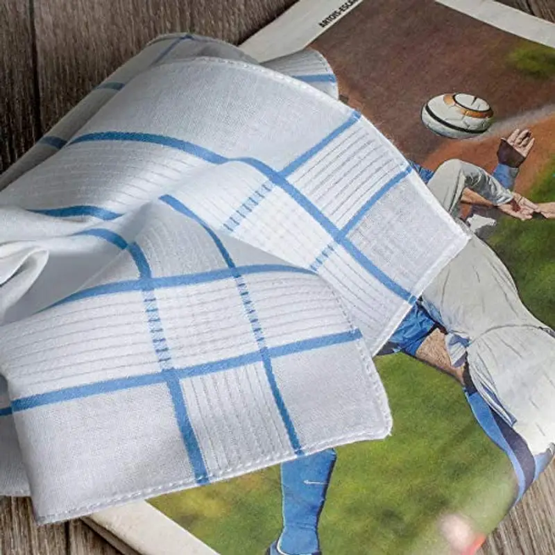 Merrysquare - Fazzoletti per Uomo - Grandi dimensioni 40x40cm - 6 pezzi - 100% Cotone miniatura 2