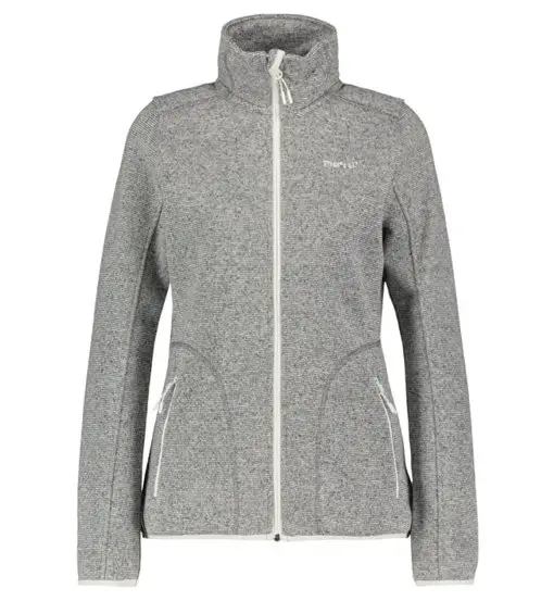 Bergen knitted striped fleece - felpa in pile - donna Grey