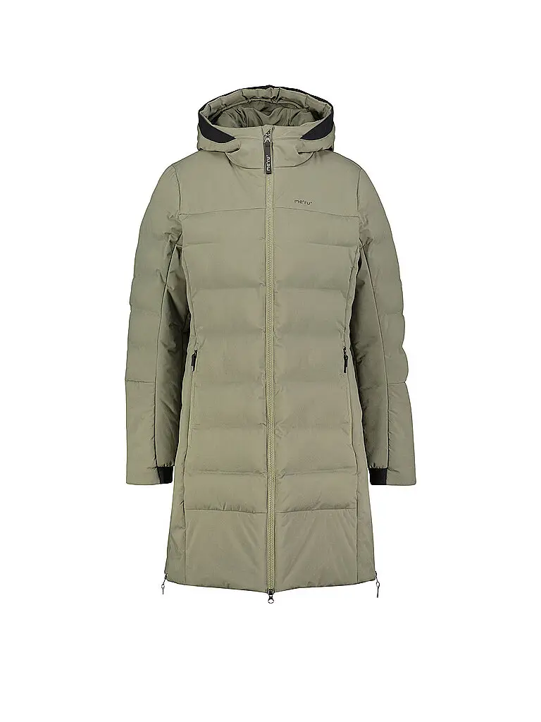 Cappotto invernale da donna Esbjerg con cappuccio verde scuro | 44