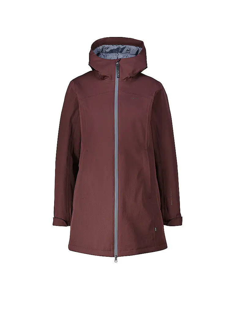 Cappotto invernale da donna Nora con cappuccio marrone | 40