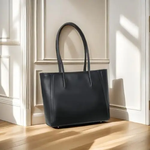 Mervokl Borse Tote a Mano da Donna Grande, PU pelle, da Spalla, Impermeabile Nero, Adatto per miniatura 2