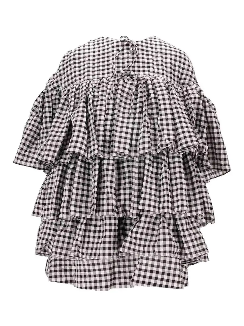 Vestito corto a strati Nero