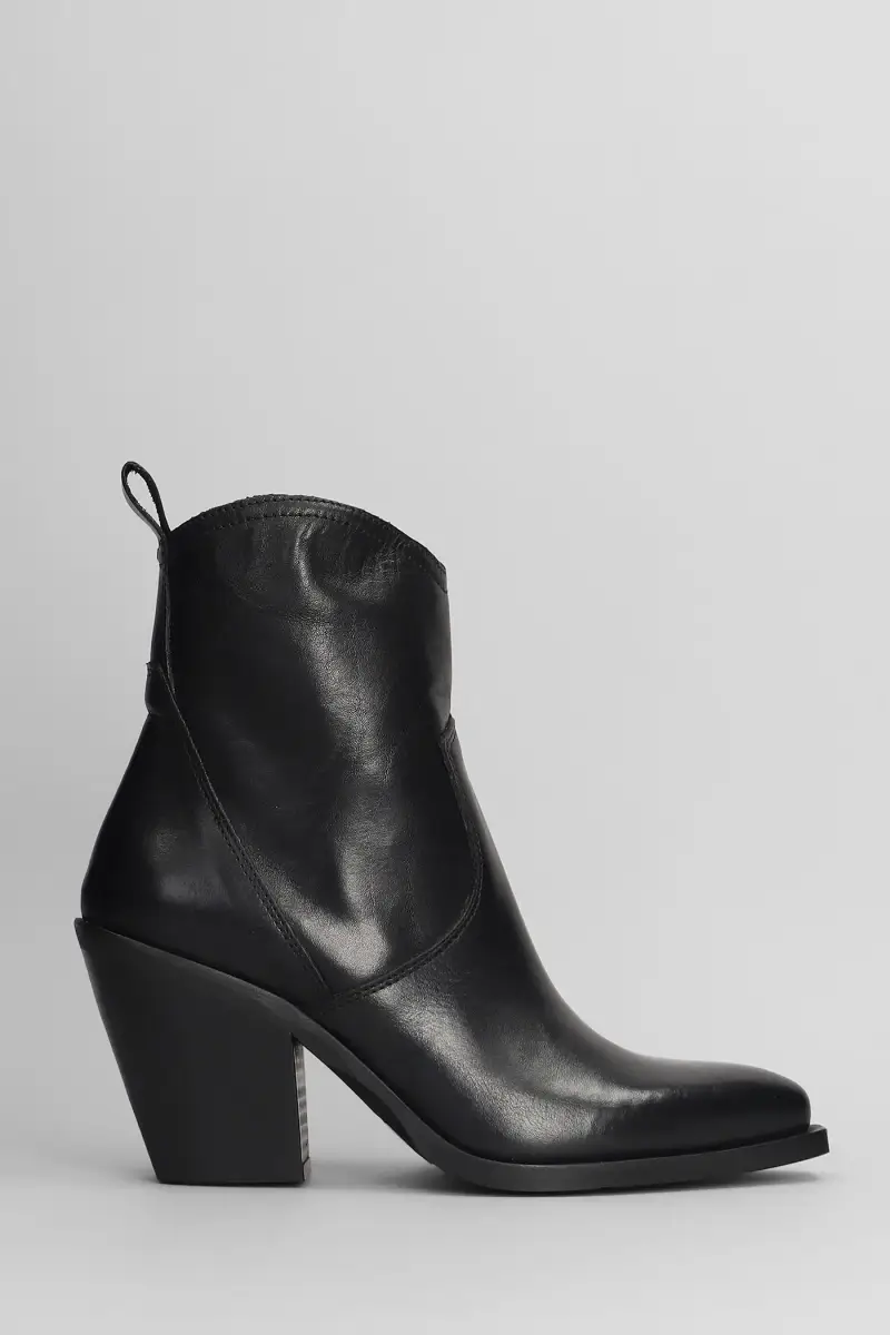 Tronchetti texani in pelle nera