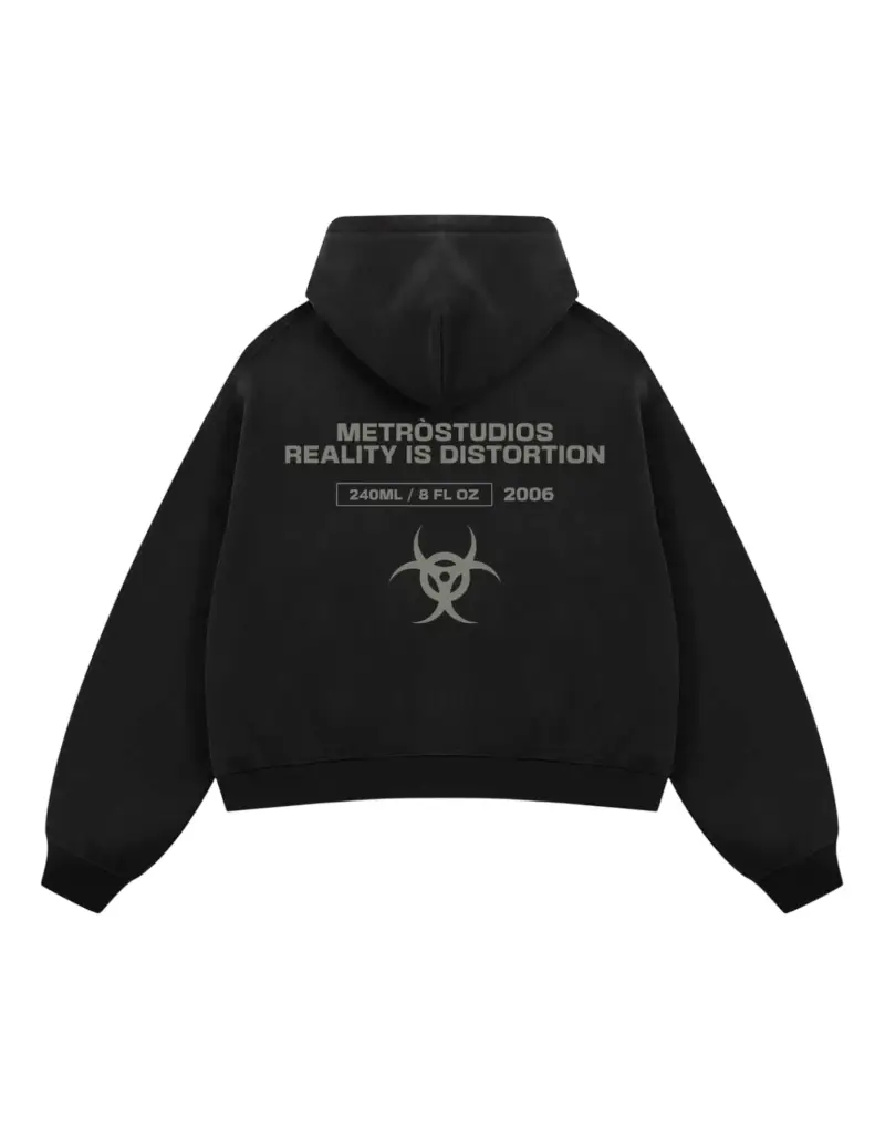 Reality potion cropped zip hoodie felpa con cappuccio e zip - black M