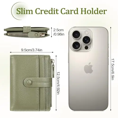 Mexgcom Portafoglio Donna Piccolo in Pelle da Donna, Mini Ladies Piccolo Portafoglio con Cerniera e Schermatura RFID miniatura 2