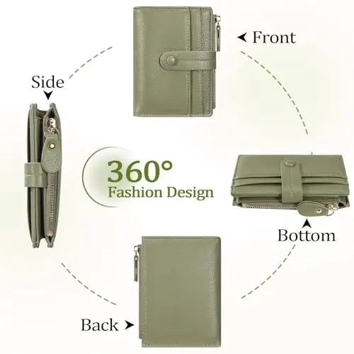 Mexgcom Portafoglio Donna Piccolo in Pelle da Donna, Mini Ladies Piccolo Portafoglio con Cerniera e Schermatura RFID miniatura 3