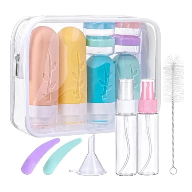 Mezzar Bottiglie da Viaggio in Silicone, Kit da Contenitori da Viaggio Flaconi da Viaggio Riutilizzabili per Shampoo, Liquidi and Lozione (Colore)