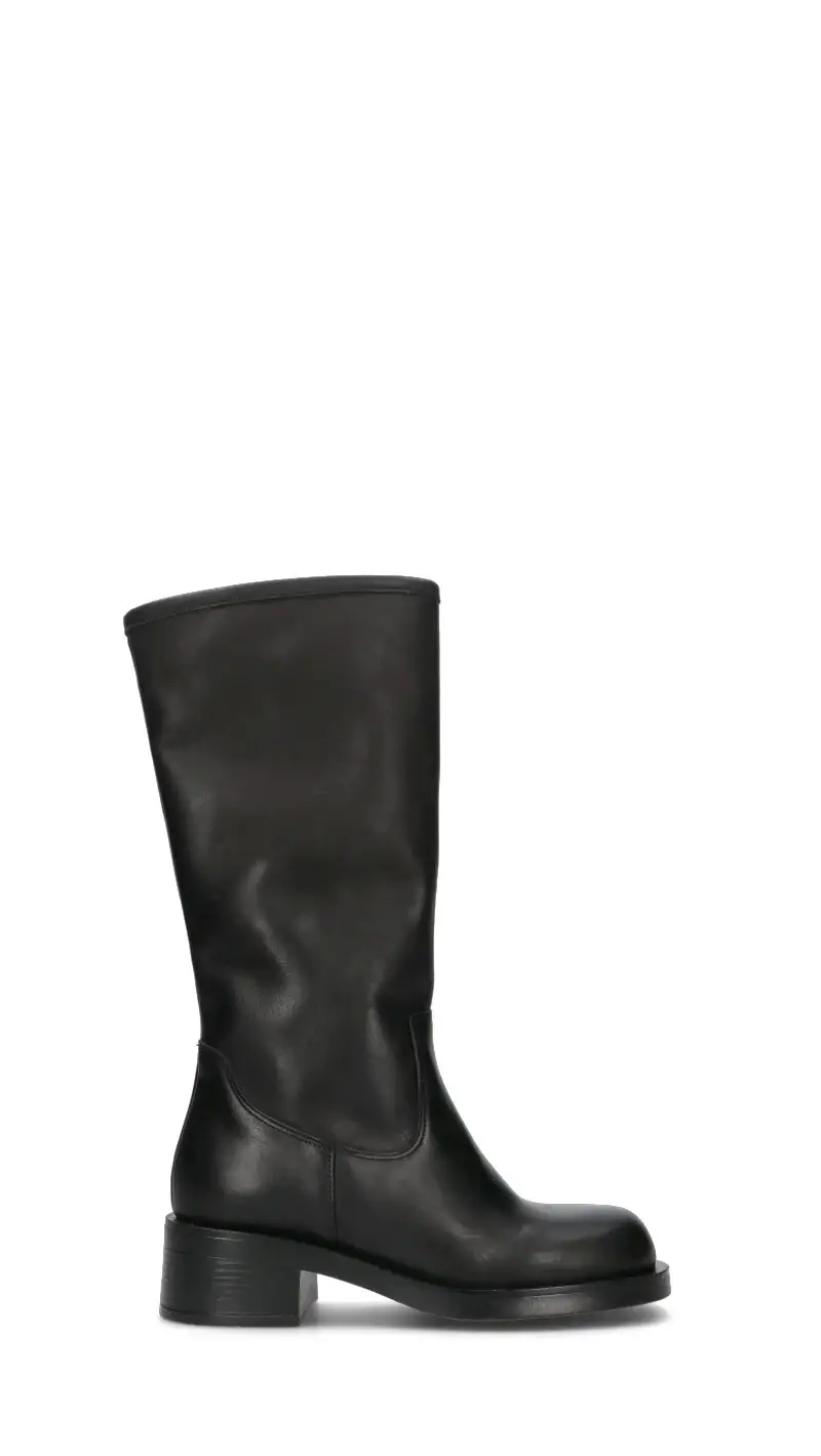 Stivale donna nero in pelle Vario