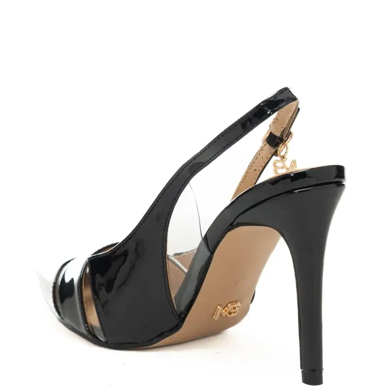 scarpe alte da donna con inserti in silicone trasparente e tacco a punta nere miniatura 3