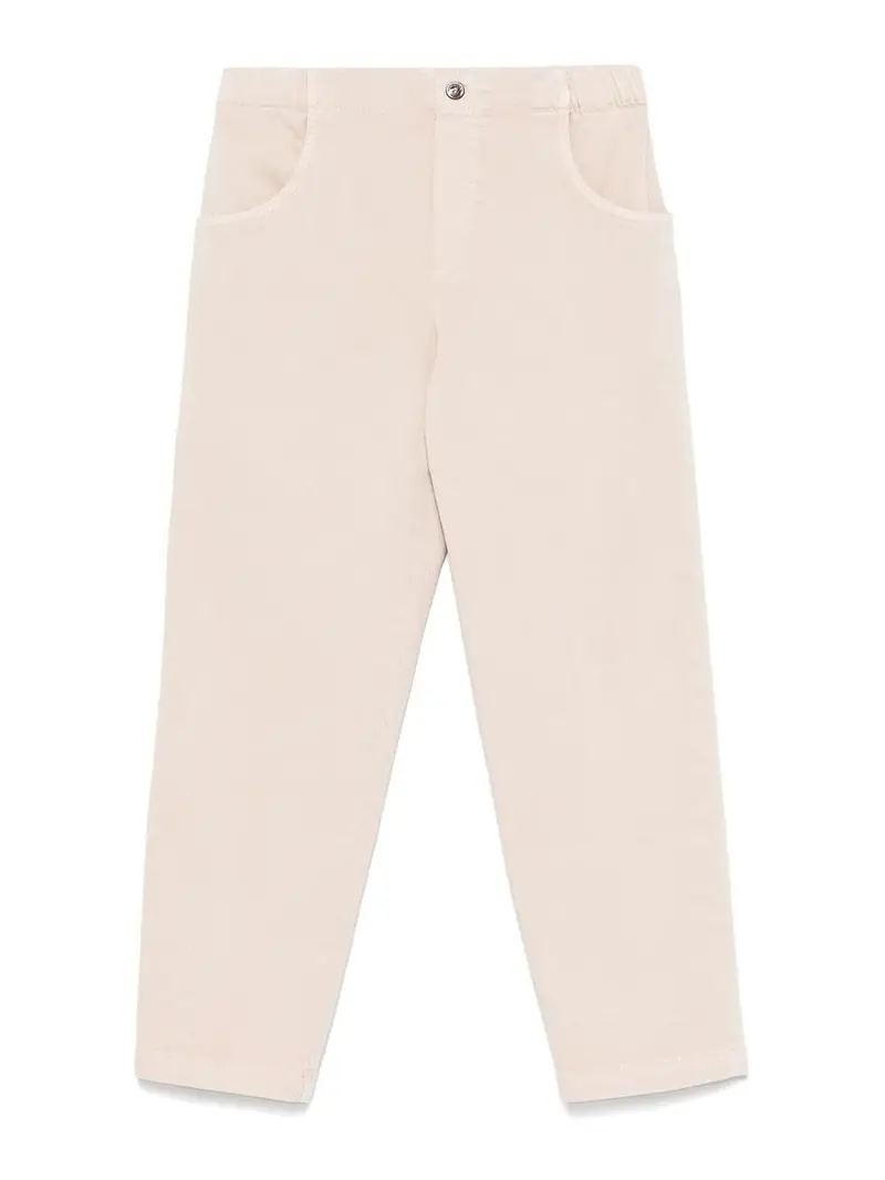 Pantaloni Con Logo Beige