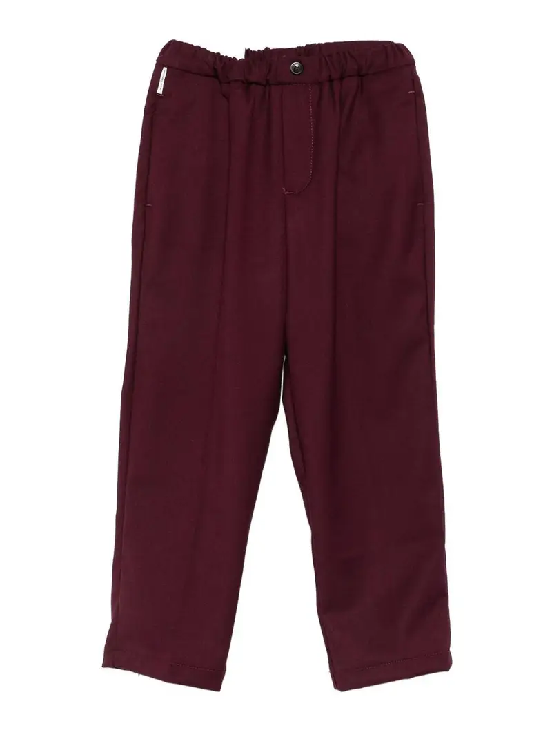 Pantaloni Con Vita Elasticizzata Rosso Scuro