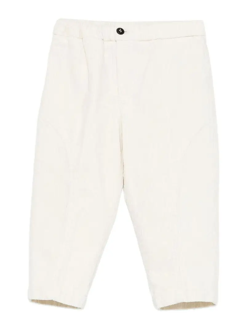 Pantaloni In Velluto A Coste Crema