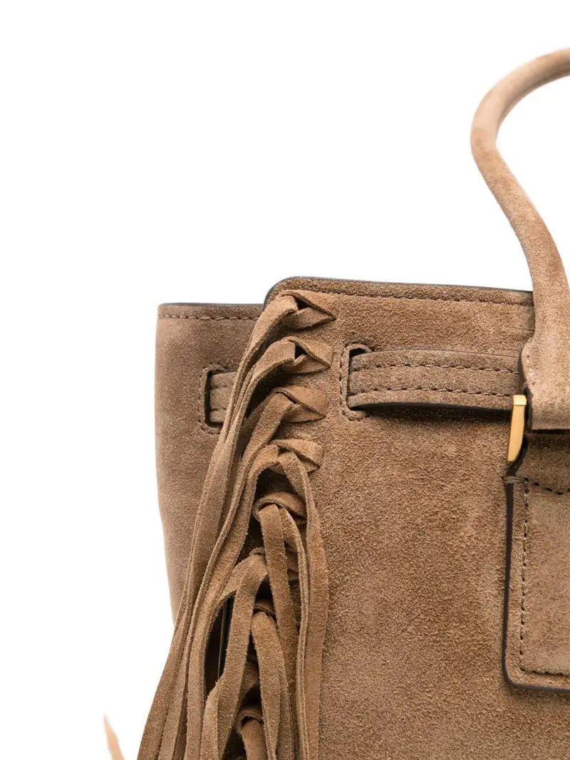 Michael Kors Borsa in pelle beige con frange miniatura 3