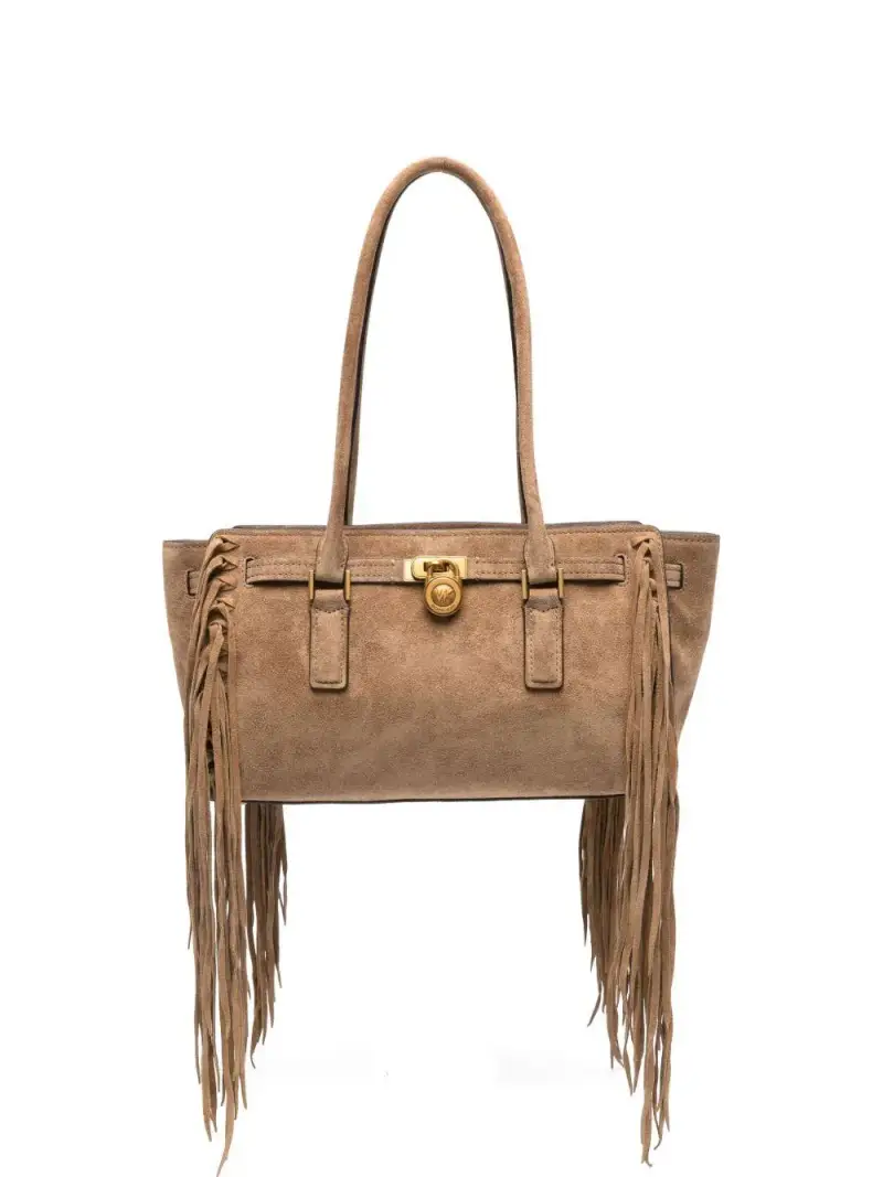 Michael Kors Borsa in pelle beige con frange