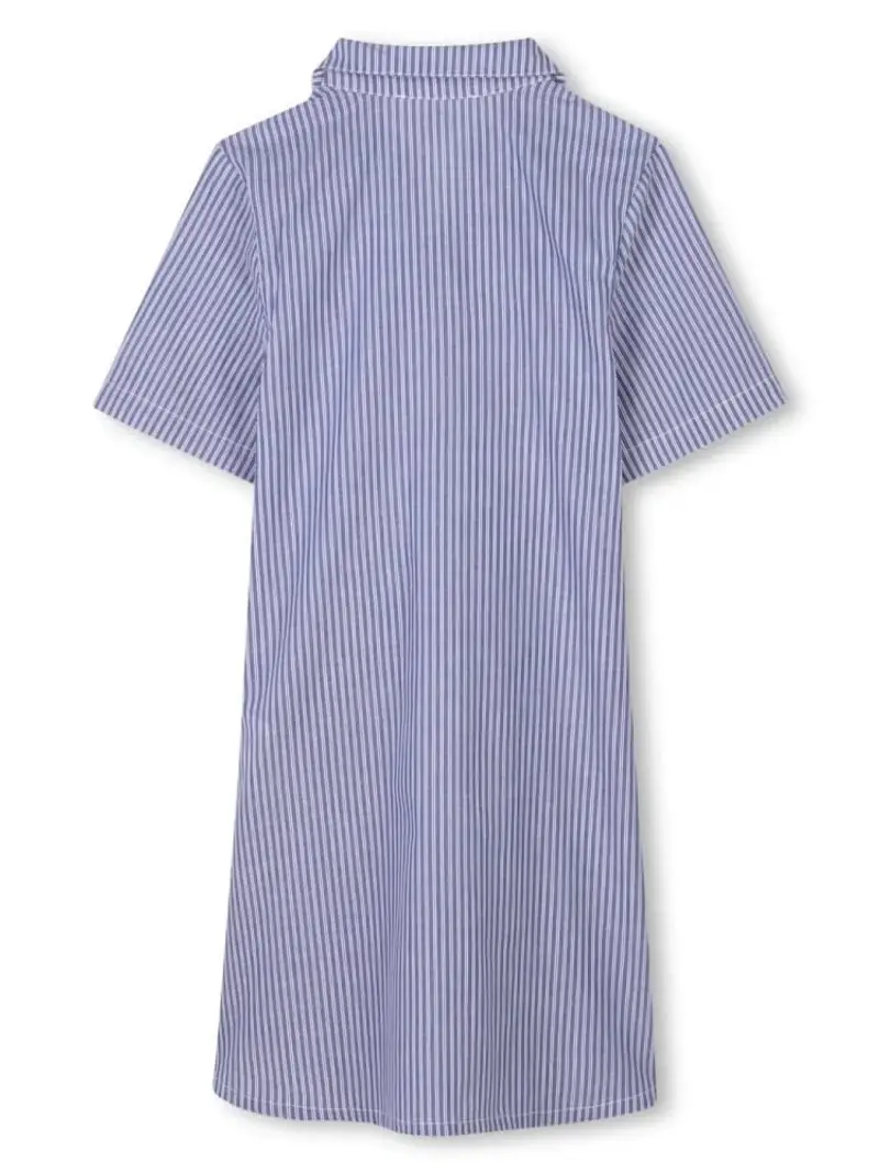 Michael Kors abito celeste bambina in cotone cintura in vita bottoni con logo miniatura 2