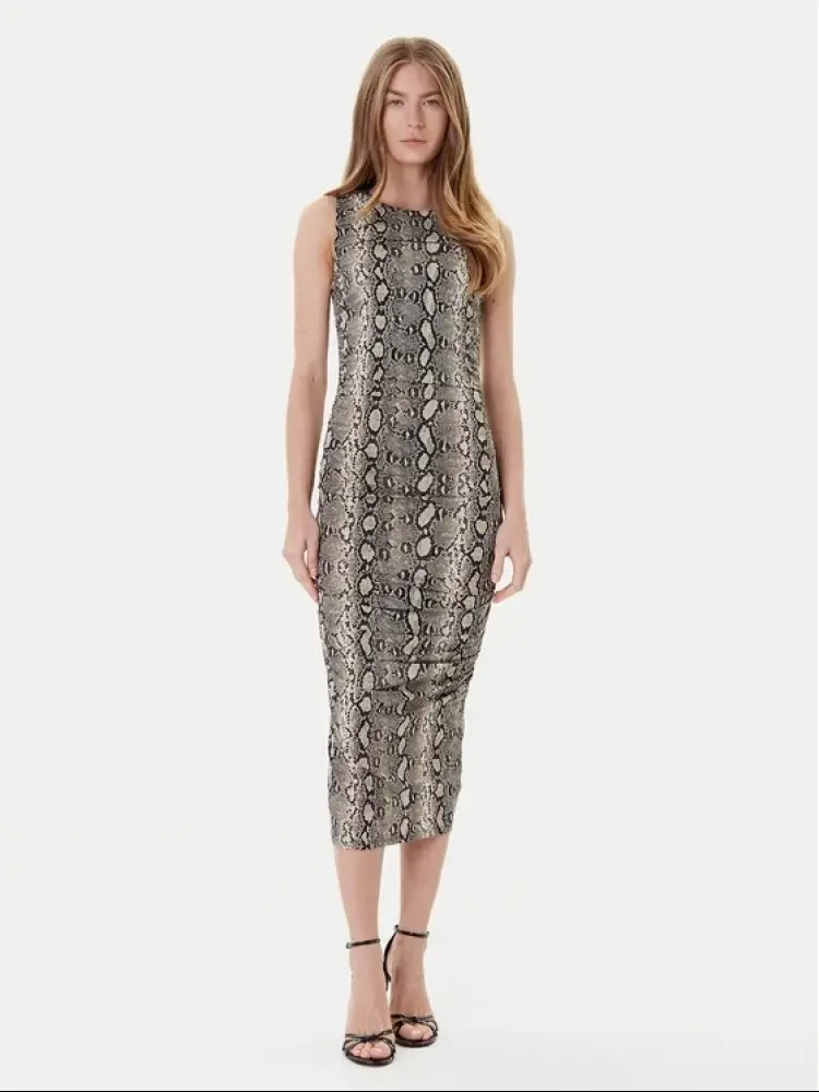 abito lunglo slim fit stampa animalier