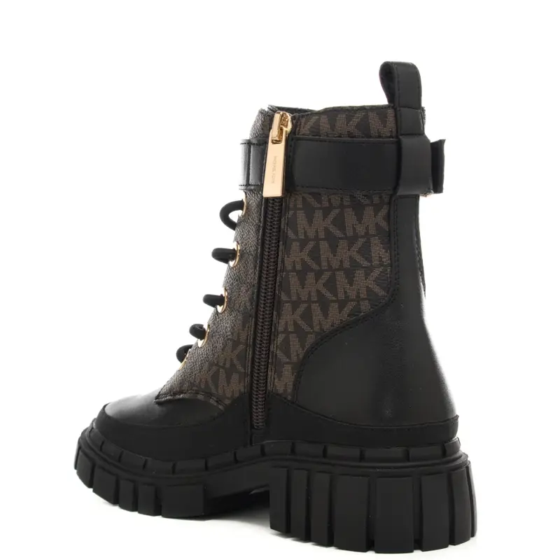 anfibi da bambina blake colby con pattern logo monogram neri miniatura 3