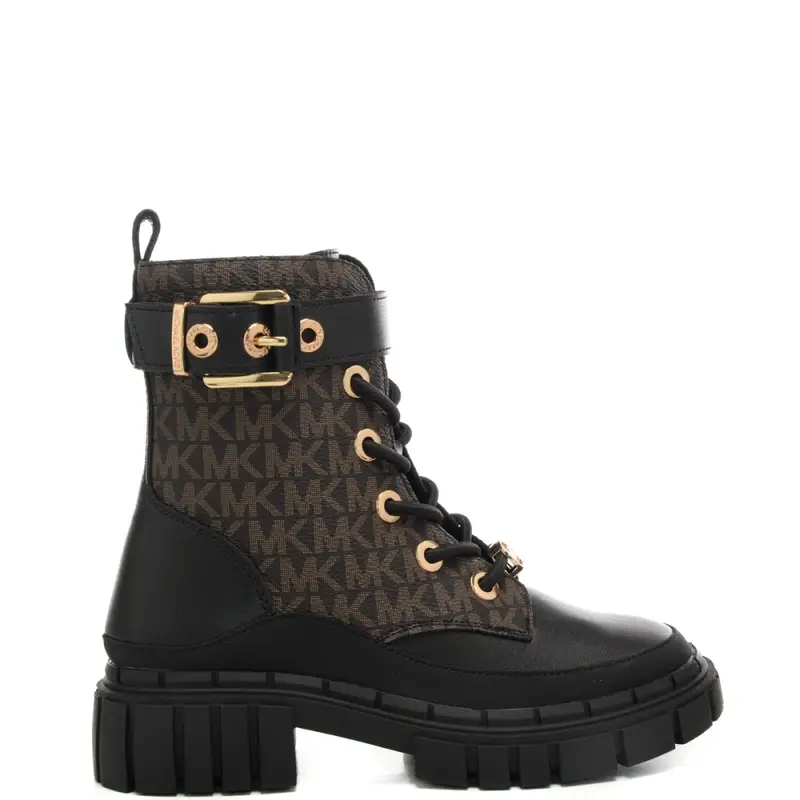 anfibi da bambina blake colby con pattern logo monogram neri