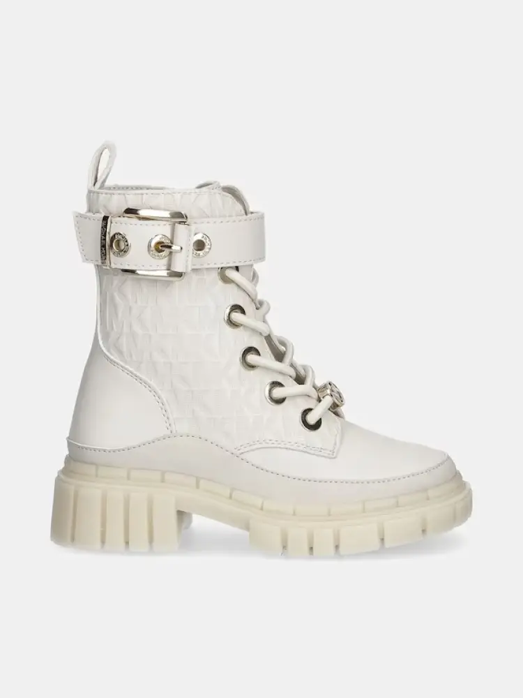 anfibi kids/junior blake colby in ecopelle avorio logo all over