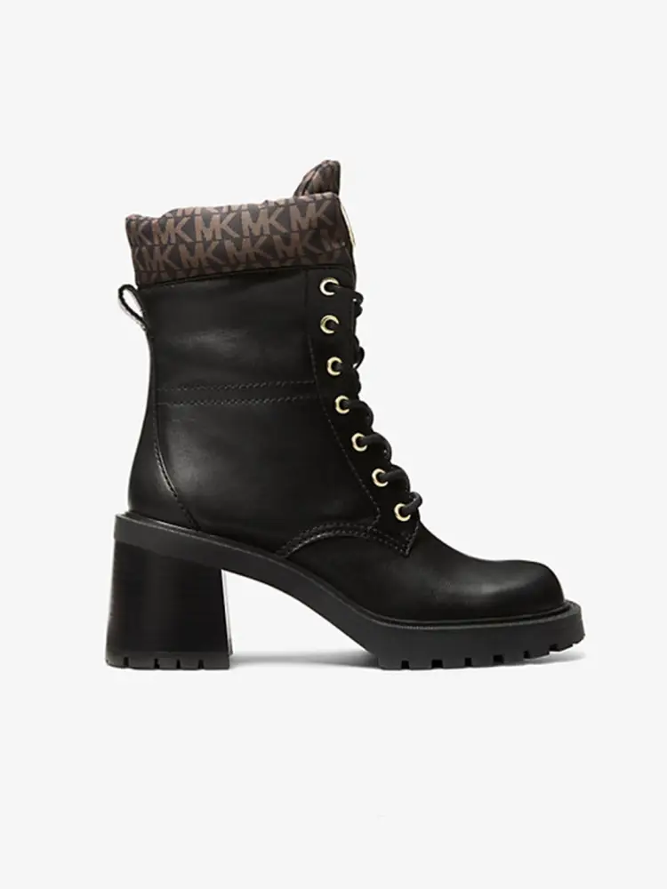 anfibio in pelle cade nero con logo