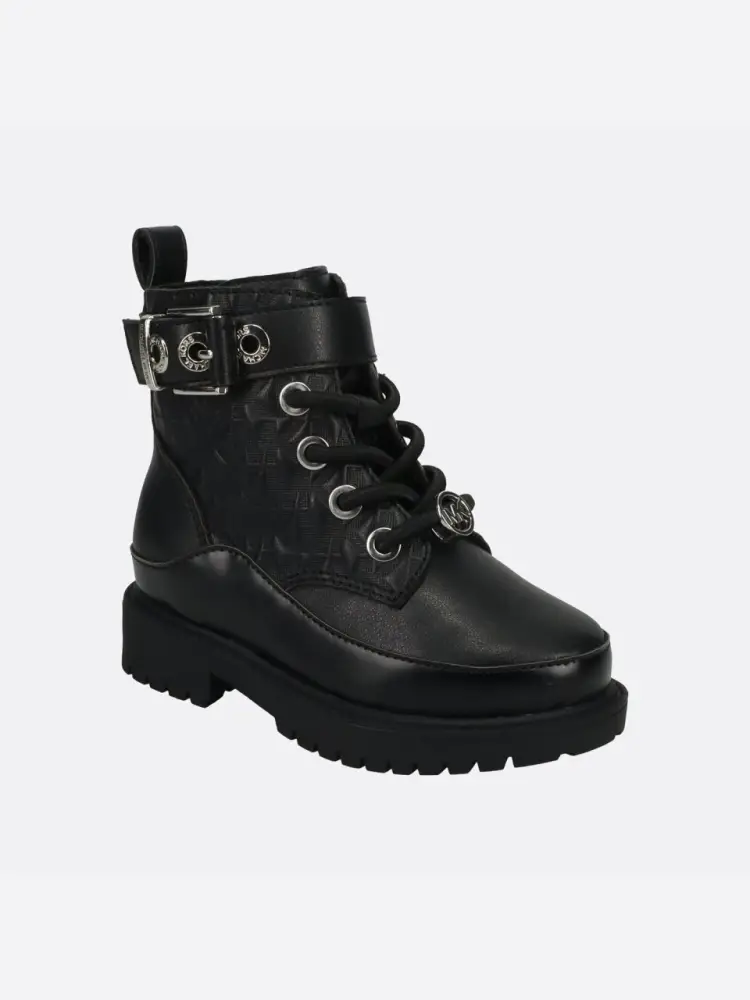 anfibio kids in ecopelle nera con logo all over