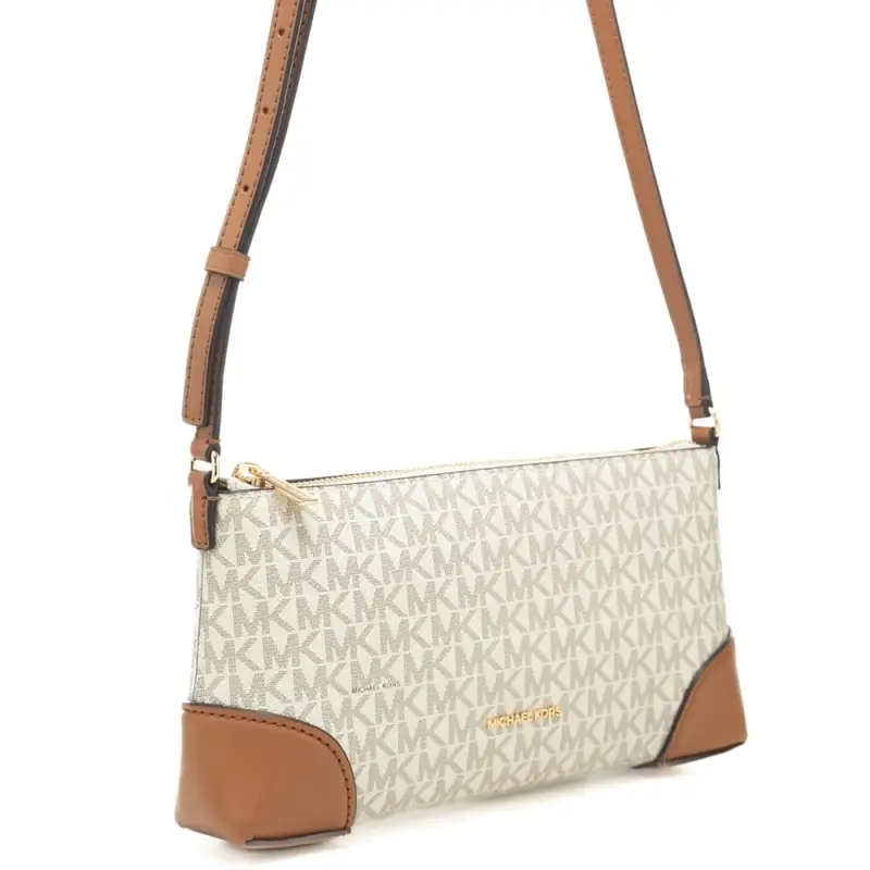 borsa a spalla da donna con pattern logo monogram vaniglia acorn miniatura 2