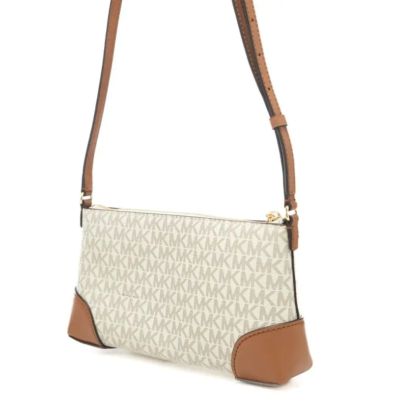 borsa a spalla da donna con pattern logo monogram vaniglia acorn miniatura 3