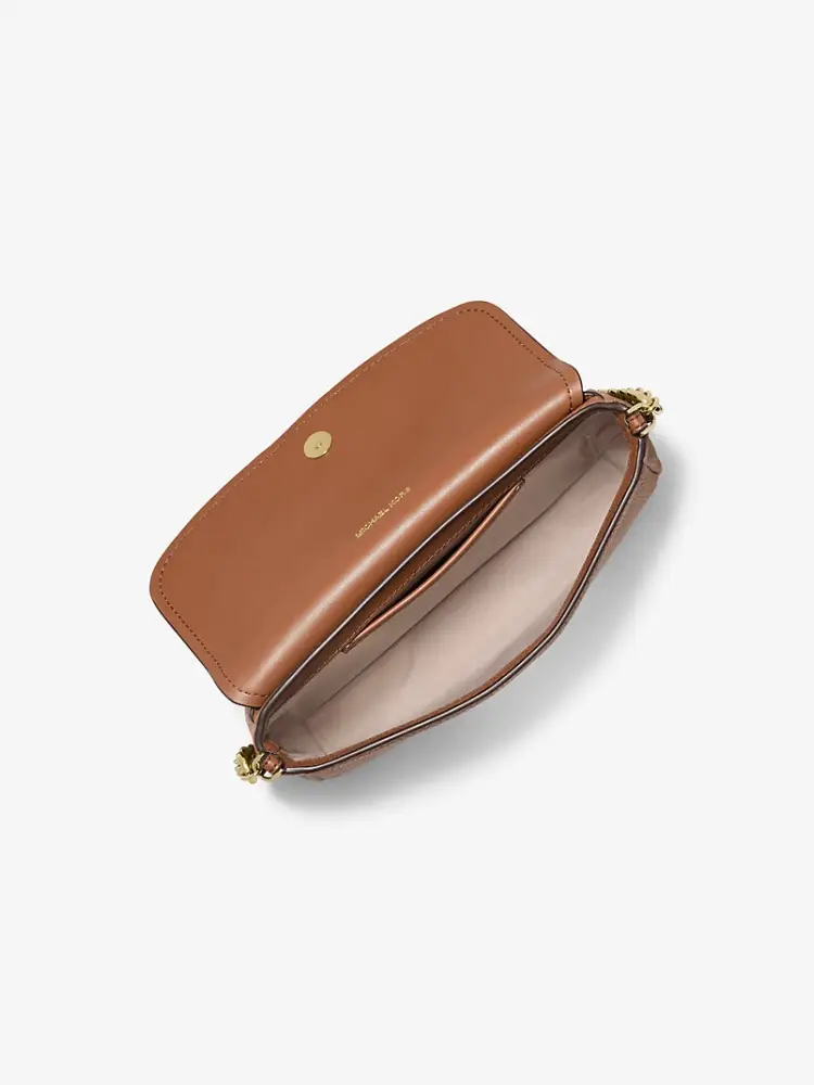 Michael Kors borsa a tracolla nolita piccola in pelle martellata cammello miniatura 3