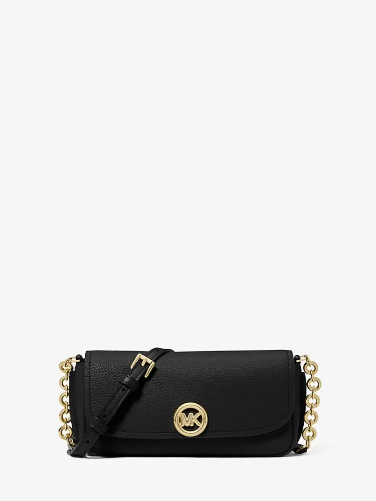 borsa a tracolla nolita piccola in pelle martellata nera