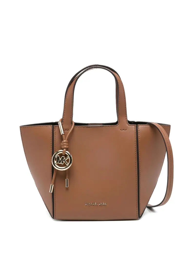 Borsa tote con ciondolo in pelle Marrone