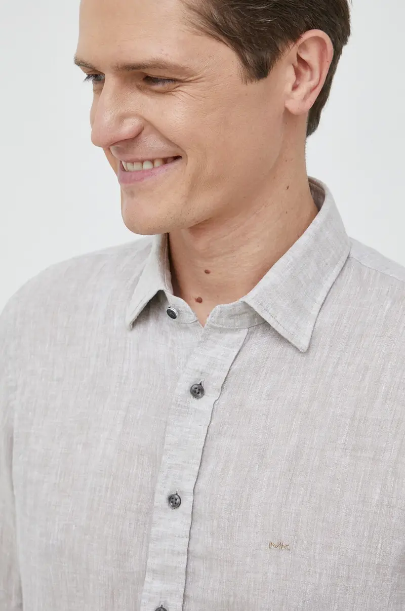 camicia di lino Beige