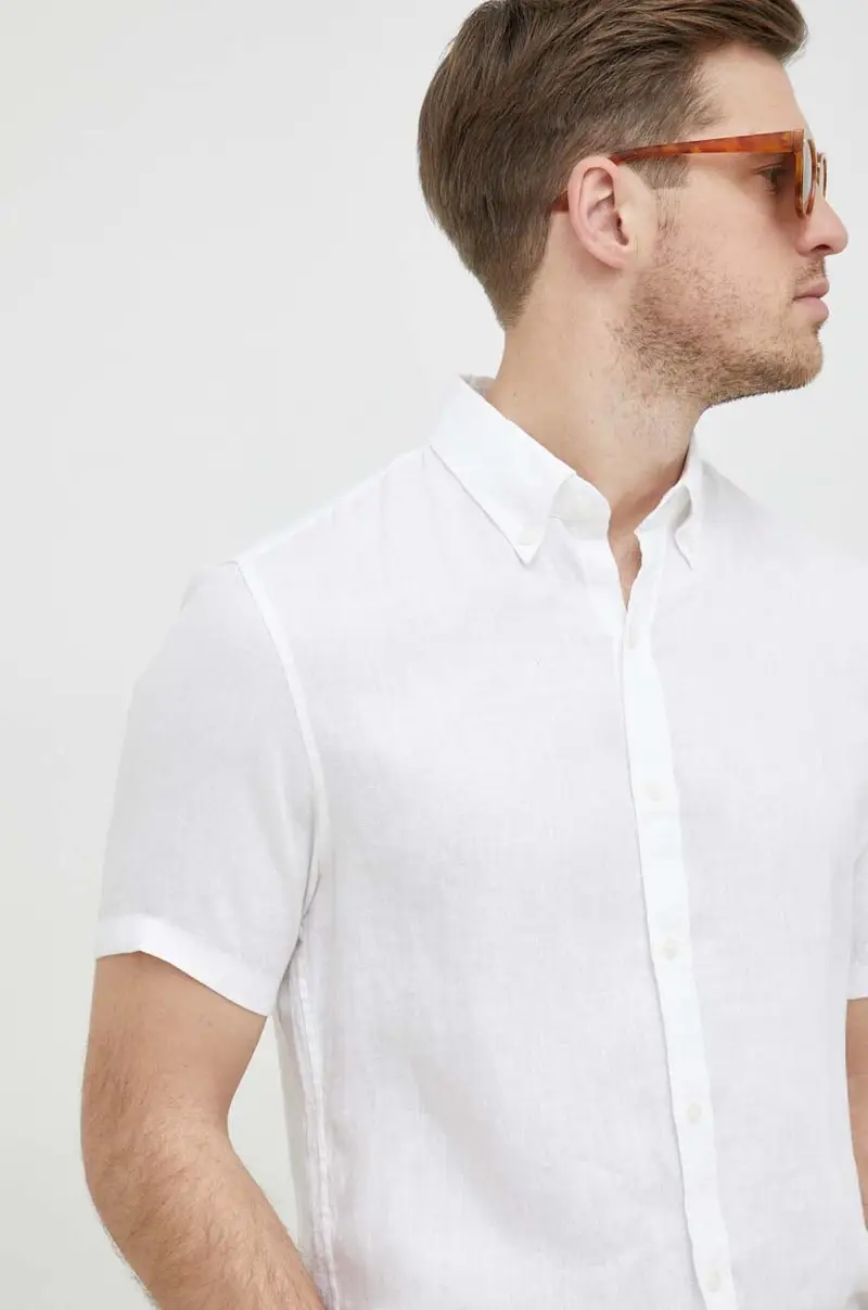 camicia di lino Bianco