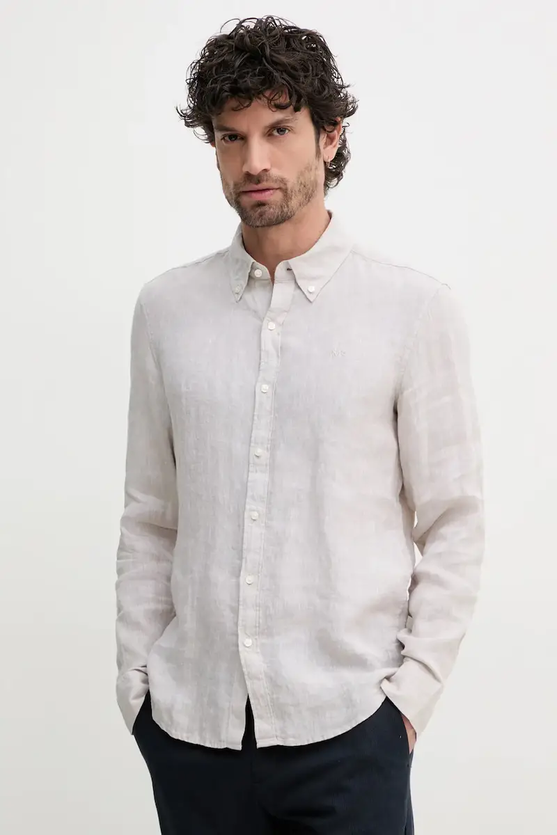 camicia di lino colore beige