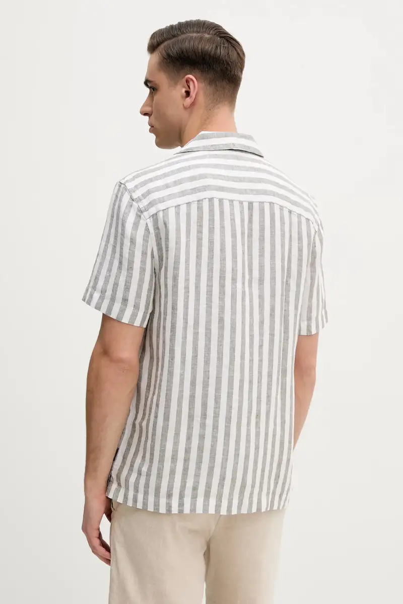 camicia di lino uomo colore bianco CS5405QHJ0 miniatura 3