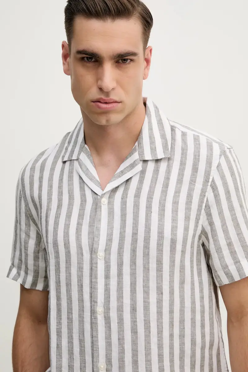 camicia di lino uomo colore bianco CS5405QHJ0