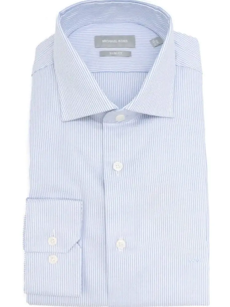 camicia in cotone azzurro a righe