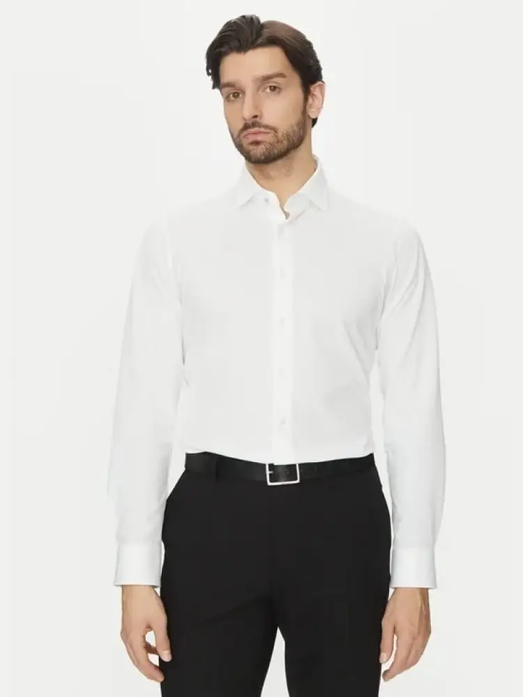 camicia in cotone bianca slim fit