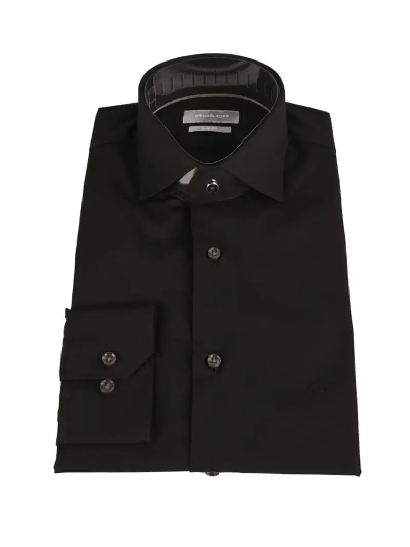 camicia in cotone nera parma slim fit